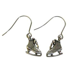 New Ice Skate Dangle Earrings Stainless Wires Winter Skater Sports Jewelry Gift
